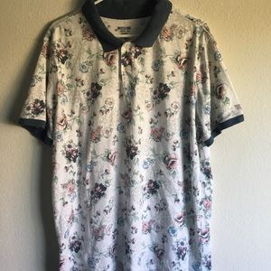 Floral print polo xl
